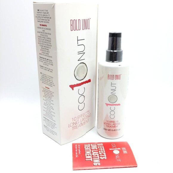 NEW Bold Uniq Coconut Heat Protectant Spray Dry Hair Treatment Anti-Frizz 250mL - Picture 1 of 3